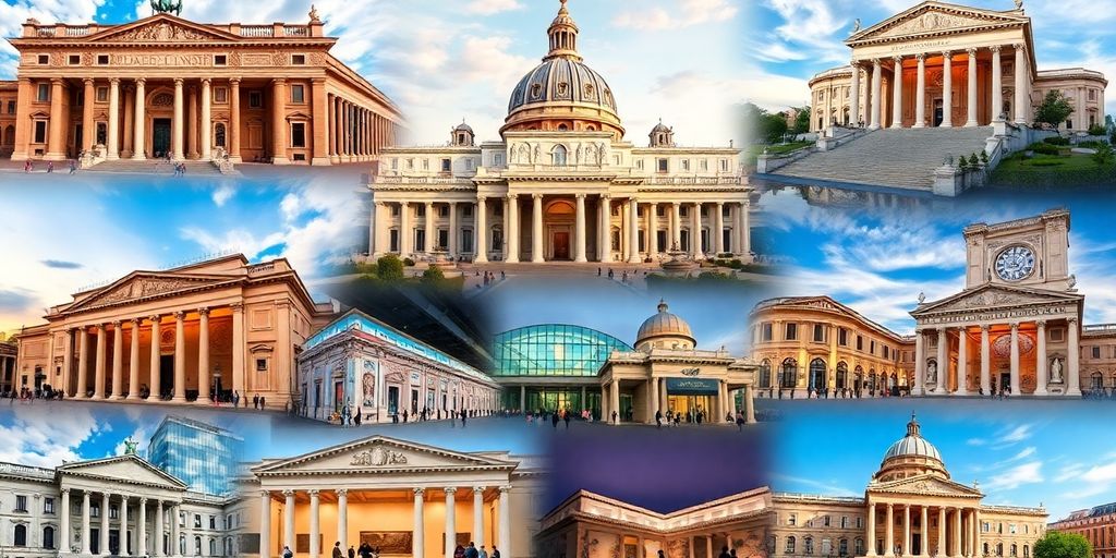 Museus mundialmente famosos com arquitetura impressionante e visitantes.
